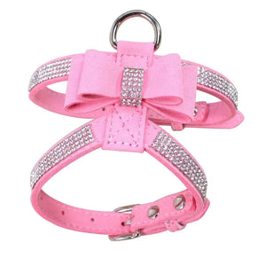 Pet Chest Harness Rhinestone Bow Small Dog Traction Rope Walking Cat Chest Harness Coleira Para Cachorro Cat Accessories