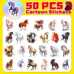 10/50PCS Cute Cartoon Horse Stickers Aesthetic Kawaii Animals Decals DIY Skateboard Laptop Bike Phone Graffiti Sticker Toy