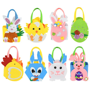 Easter Felt Egg Basket Chicken Rabbit Cookie Candy Gift Storage Bags Kids Favors 2024 Happy Easter Party Decoration Supplies