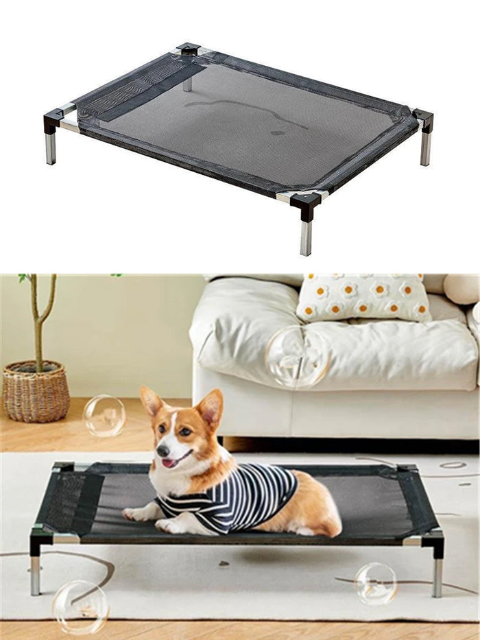 Elevated Bed for Dogs Folding Pet Camping Bed Cat House Moistureproof Portable Elevated Dog Bed Removable Washable Four Seasons