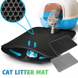 Cat Litter Mat Double Layer Non-slip Litter Pads Non-slip Waterproof Mat Box Litter Accessories Pet Mat S Bed Clean U4n4