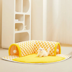 Tunnel Cat Nest Winter Warm Can Be Disassembled and Washed Cat Bed Cat Escape House Enclosed Cat House Autumn and Winter Cat Mat