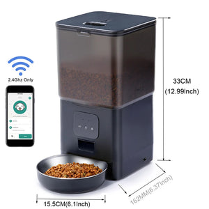 6L Cat Timing Feeder Tuya APP Smart Cat Feeder Pet Dog Food Automatic Dispenser Suitable for Small Cats and Dogs Remote Feeding