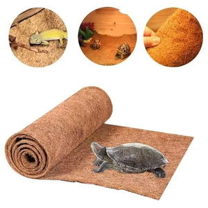 Reptiles Carpet Natural  Fiber Mattress Tortoises Mat Pet Terrarium Liners Pad Brown Bedding for Lizards, Snake