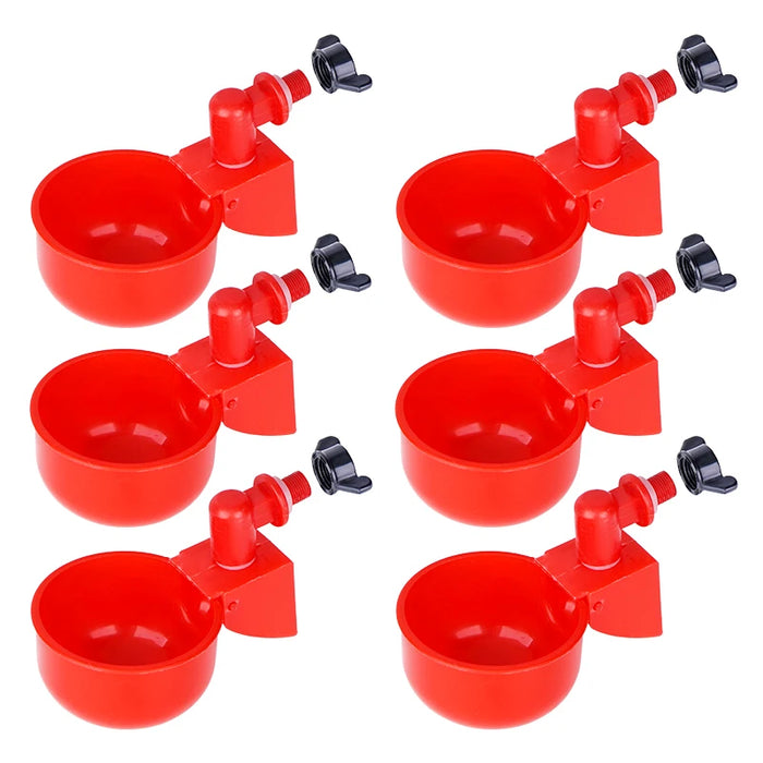 6pcs Chicken Drinker Cup Poultry Automatic Drinking Chicken Feeder Plastic Poultry Waterer Drinking Water Feeder for Chicks Duck