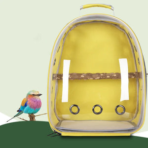 Birds Carrier Cage Transparent Double Shoulder Bird Bag Parrot Travel Standing Stick Knapsack Large Portable Outgoing Backpack