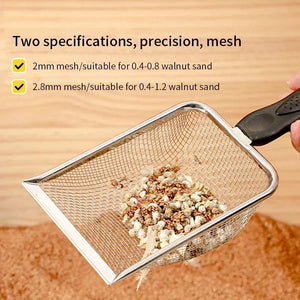 For Sand Cat Up Litter Shovel Fine Sifter Steel Substrate Stainless Feces Mesh Reptile Shovel Bedding Clean