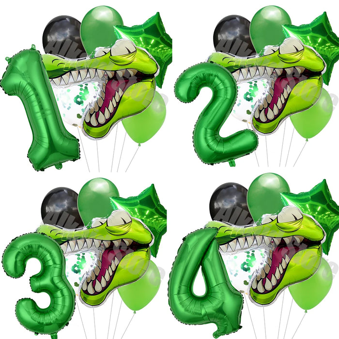 32 inch Crocodile Balloon Set Globos Kids Toys Reptile Jungle Lizard Snake Party Supplies Decorations Paper Plates  Napkins Cups