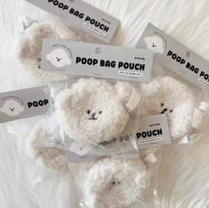 Puppy Ins Cute Plush Dog Walking Poop Bag Shovel Poop Pet Waste Distribution Storage Bag Teddy Dog Accessories For Small Dogs