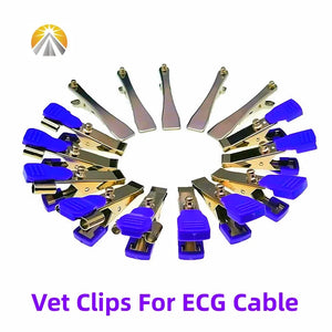 Multi-Function Veterinary ECG Clip EKG Clamp Electrodes For Animal Medical Cables with Din3.0 Banana 4.0 or Snap 4.0 Grabber