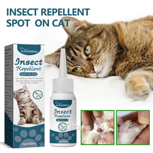 50ml Insect Repellent Spot on Cat Defense Against Parasites, Ticks, Fleas and Mites Health Cleaning Supplies