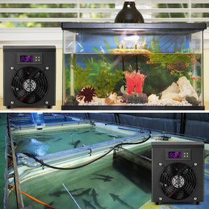 60L Aquarium Water Chiller Cooler Warmer 2in1 50-104 °F for Home Aquarium Fish Shrimp Coral Jellyfish 200-300 L/H Chiller Heater