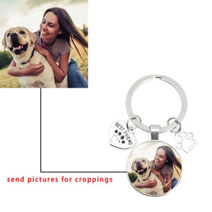 Custom Pet Photo Key Ring In Memory Of My Dog Mini Heart Claw Pendant Glass Keychain Car Key Man Women Favorite Souvenir Jewelry