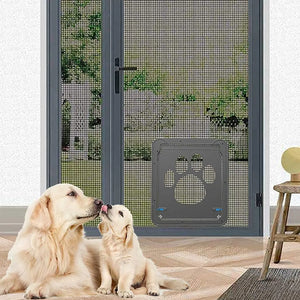 Dog Cat Door Lockable Magnetic Screen Outdoor Function Gates & Ramps Window Garden Tunnel Safety Self-Closing Flap Gate Pet Door