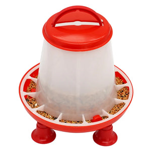 New 1.5kg Chicken Duck Feeder Bucket With Leg  Poultry Food Fountain Chicken Chick Hen Lid Handle Feeding Watering Supplies