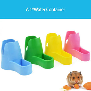 2 In 1 Hamster Water Bottle Small Animal Lapin Accessories Automatic Feeding Device Food Container 4 Styles Pet Drinking Bottles