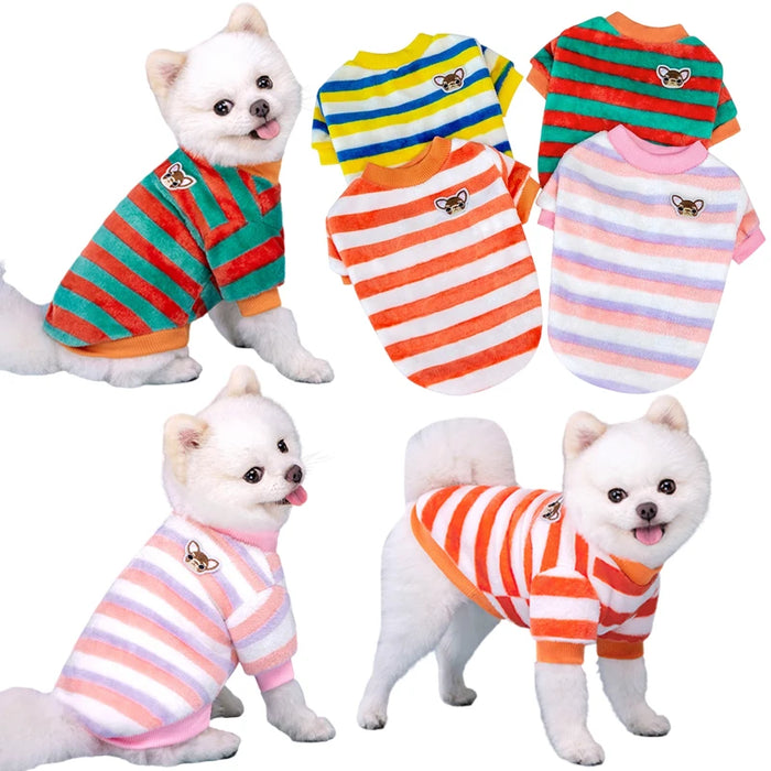 Rainbow Dog Clothes Warm Pet Vest Shirt Fleece Pet Dog Clothes for Dogs Clothing Pets Dogs Cat Tshirt Outfit Apparel Coats