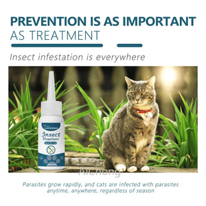 50ml Insect Repellent Spot on Cat Defense Against Parasites, Ticks, Fleas and Mites Health Cleaning Supplies