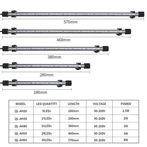 RGB Aquarium light 18-57cm Remote control diving lamp Colorful lamp 90-260v lamp for plants Fish tank essential Amphibious use