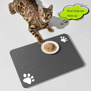 Dog Cat Feeding Mat Waterproof Pet Mat, Solid Color Silicone Pet Food Pad Feeding Pet Bowl Mat Quick Dry Easy Washing Placemat