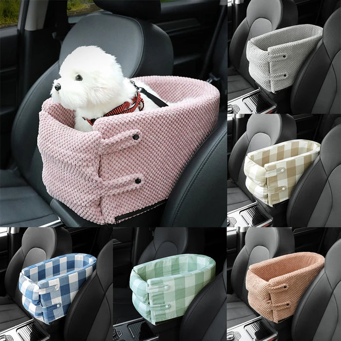 Portable Pet Dog Car Seat Central Control Nonslip Dog Carriers Safe Car Armrest Box Booster Kennel Bed For Small Dog Cat Travel