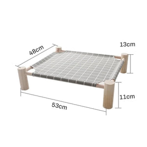 Cat and Dog Hammock Bed  Wooden Cat Hammock Elevated Cooling Bed Detachable Portable Indoor Outdoor Pet Bed Suitable