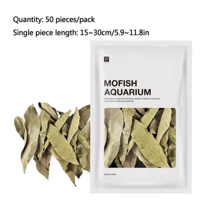 50Pcs Aquarium Catappa Leaves Indians Almond Leaves For Reduce PH Softened Purified Water Quality For Fish Tank Pond & Aquarium