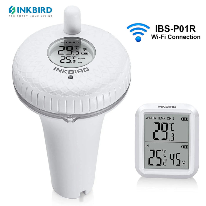 INKBIRD IBS-P01R Wireless Pool Thermometer IPX7 Waterproof Floating Thermometer for Swimming Pool,Baby baths,Aquariums,Fish Pond