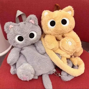 40cm Kawaii Plush Big Eyes Cat Toy Backpack Cute Large-capacity Stuffed Animals Bags Boys Girls Women Soft Toy Backpack Gifts