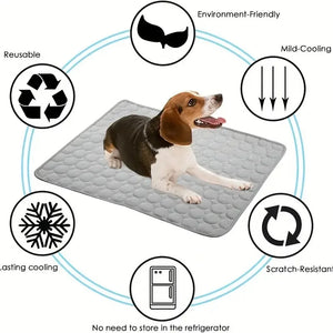 Pet Self Cooling Mat, Ice Silk, Cooling Pad for Dogs and Cats, Ideal for Pet Beds, Kennels, Couches and Floors