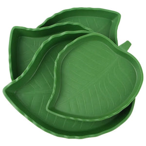 Reptile Leaf Shape Dish Reptile Food Water Bowl Tortoise Habitat Accessories Water Plate For Turtle Lizards Hamsters Snakes 2024