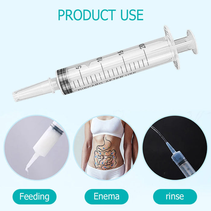 20ml Reusable Pump Glue Filling Enema Syringe Nutrient Sterile Health Without Needle Watering Refilling for Animal Food Feeding