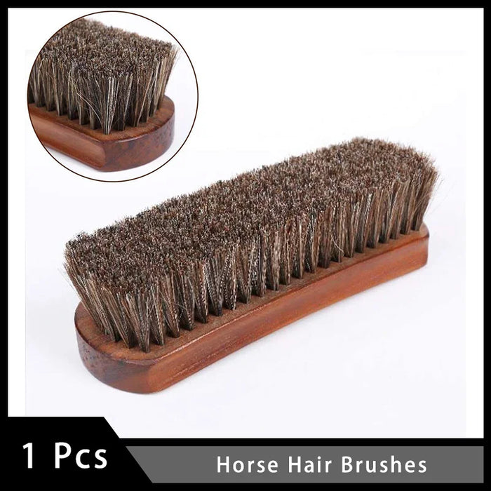 1 Pcs Horse Hair Brushes Shine Buff Polish Cleaner for Shoes Boots Coats Sofa Quickly Clean and Polish Leather and Suede