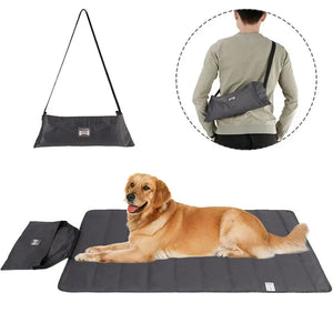 Foldable Pet Blanket Mat Waterproof Folding Washable Dog Sleeping Bag with Strap for Dog Travel Camping Accessories