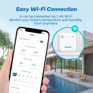 INKBIRD Wi-Fi Smart Sensor for Real-Time Temperature Humidity Monitor Data Logger for Refrigerators, Reptile Terrariums,Cellars