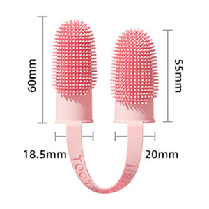 Pet Double Finger Toothbrush Super Soft TPR Pet Teeth Cleaning Tooth Brush Bad Breath Care Nontoxic Dog Cat Cleaning Supplies