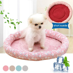 Summer Cooling Ice Silk Dog Bed Puppy Sleep Kennel Cat Nest Small Medium Big Cat Dog Bed Pet Mat Summer Pet Matress Supplies