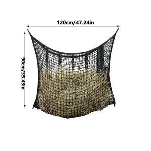 Hay Net 35x47 Inch Large Goat Hay Feeder 1.18*1.18inch Hole Nylon Hung Portable Hay Feeder Bags for Horse Goat Horses Stall