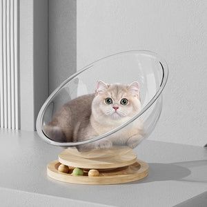 Space Capsule Cat Bed Sleeping Nest Transparent Cat House Set All Season Activity Center Universal Detachable Kittens Hammock