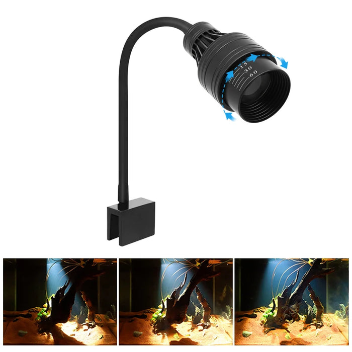 Aquarium Led Light Fish Tank Decoration Adjustable Focus Spotlight Plants Grow Lamp Turtle Reptiles Accessories 5w 7w 9w 12w 15w