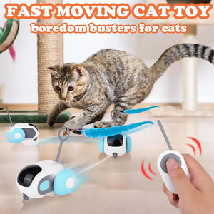 2 Modes Smart Cat Toy Automatic Moving Remote Controlled Toy Car for Cats Dogs Interactive Playing Kitten Training Pet Supplies