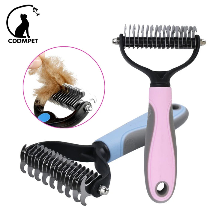 CDDMPET Pet Hair Remover Pet Fur Knot Cutter Dog Grooming Shedding Tools Puppy Cat Comb Brush Double Sided Brush Dog Accessories