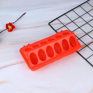 1Pc Double Row 12/18 Holes Poultry Ground Feeder Plastic Clamshell Feeding Chicken Groove Farm Breeding Supplies