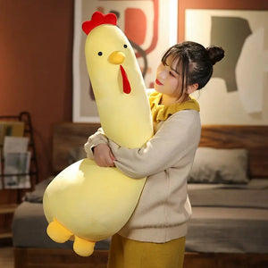 New Giant Fluffy Cock Plush Toys Sleeping Pillow Cute Animal Stuffed Swan Chicken Dolls Floor Mat Girls Birthday Gift