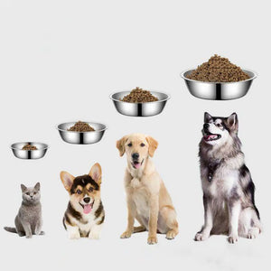 Large Capacity Dog Bowl Stainless Steel Pet Feeding Bowl Cat and Dog Food Drinking Bowl Metal Feeder Bowl Durable and Cheap