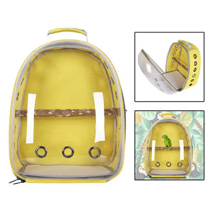 Birds Carrier Cage Transparent Double Shoulder Bird Bag Parrot Travel Standing Stick Knapsack Large Portable Outgoing Backpack