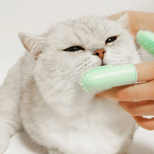 Pet Finger Toothbrush Silicone Super Soft Dog Toothbrushes Teeth Cleaning Tool Bad Breath Care Nontoxic Cat Cleaning Supplies