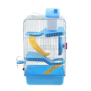 Three Layers Hamster Cage Includes Water Bottle Exercise Wheel Dish Hamster Hide- Out Small House for Pets Chinchilla Hamster