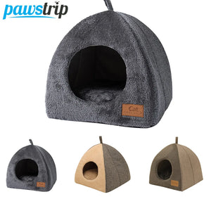 Soft Cat Bed Warm Semi-Enclosed Cat House Kennel for Small Dogs Cats Deep Sleep Pet Basket Cozy Kitten Lounger Cat Accessories