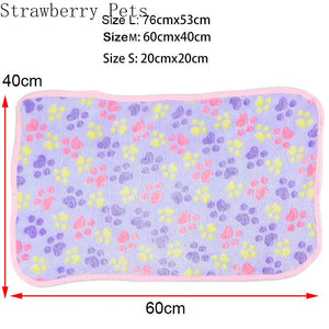 Super Soft Flannel Fleece Cat Dog Bed Mats Paw Foot Print Warm Pet Blanket Sleeping Beds Cover Mat For Small Medium Dogs Cats